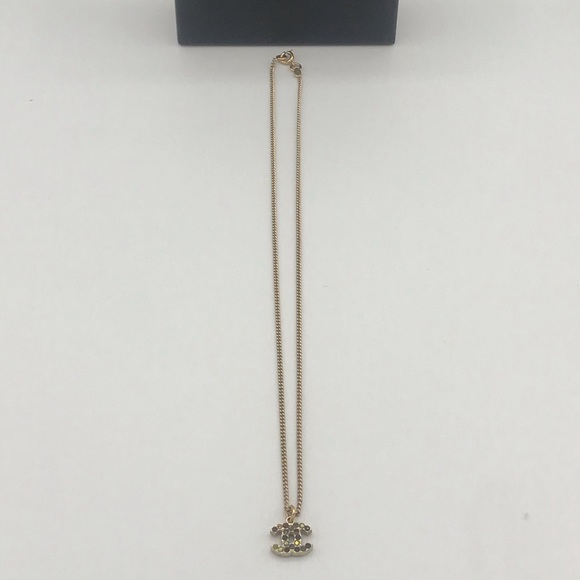 Chanel CC Coco Logo Rhinestone Crystal Necklace - Picture 2 of 16